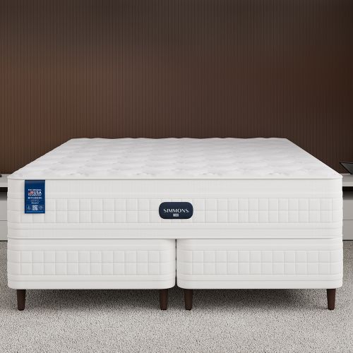 Cama Box + Colchão Simmons Riverside Moderate