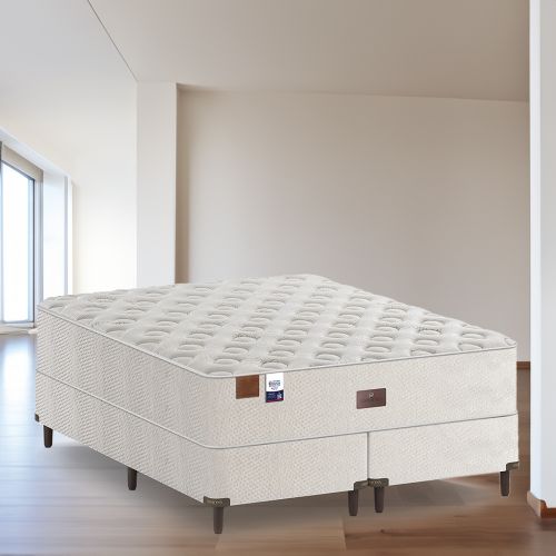 Cama Box + Colchão Simmons Seattle Extra Firm