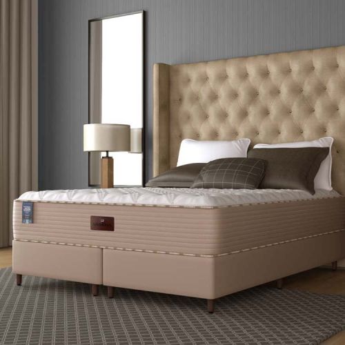 Cama Box + Colchão Simmons Sensations Plush