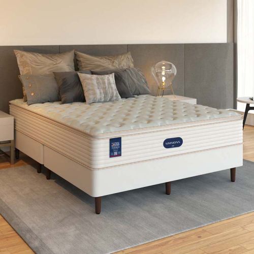 Cama Box + Colchão Simmons Tenerife Neo